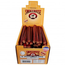Smokehouse Pepperoni Stix 8 Dog Treat with Display Box - 60 count (6 x 10 ct) - EPP-SM55429 | Smokehouse | 1996"