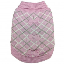 Fashion Pet Pretty in Plaid Dog Sweater Pink - XX-Small - EPP-ST02574 | Fashion Pet | 1959