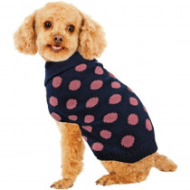 Fashion Pet Contrast Dot Dog Sweater Pink - X-Small - EPP-ST02764 | Fashion Pet | 1959