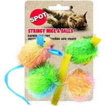 Spot Spotnips Stringy Mice & Balls Catnip Toy - 4 Pack - EPP-ST2505 | Spot | 1944