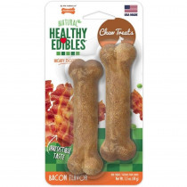 Nylabone Healthy Edibles Wholesome Dog Chews - Bacon Flavor - Petite (2 Pack) - EPP-U81314 | Nylabone | 1736