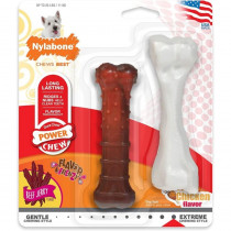 Nylabone Power Chew Durable Dog Chew Toys Twin Pack Chicken and Jerky Flavor - 2 count - EPP-U85019 | Nylabone | 1736