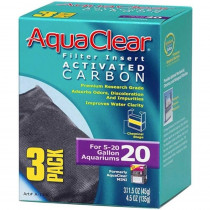 Aquaclear Activated Carbon Filter Inserts - Size 20 - 3 count - EPP-XA1380 | AquaClear | 2028