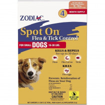 Zodiac Spot on Flea & Tick Controller for Dogs - Small Dogs 16-30 lbs (4 Pack) - EPP-Z77010 | Zodiac | 1964