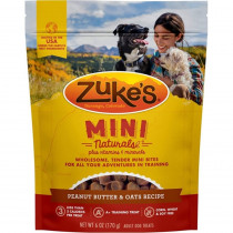 Zukes Mini Naturals Dog Treats - Peanut Butter & Oats Recipe - 6 oz - EPP-ZK33052 | Zukes | 1996