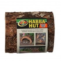 Zoo Med Habba Hut Natural Half Log with Bark Shelter - Large (7L x 7.5"W x 3.75"H) - EPP-ZM20083 | Zoo Med | 2131"