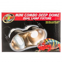 Zoo Med Mini Combo Deep Dome Lamp Fixture - Black - Up to 100 Watts - Each Socket - EPP-ZM32190 | Zoo Med | 2140