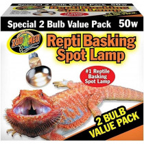 Zoo Med Repti Basking Spot Lamp Replacement Bulb - 50 Watts (2 Pack) - EPP-ZM36250 | Zoo Med | 2135