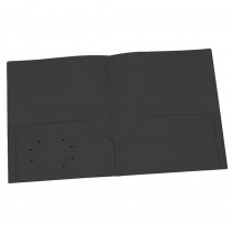 Poly Two Pocket Portfolio, Black, Pack of 25 - ESS76015 | Tops Products | Folders