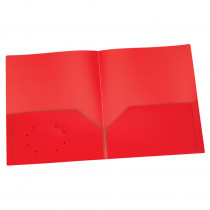 Poly Two Pocket Portfolio, Red, Pack of 25 - ESS76018 | Tops Products | Folders