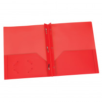 Red Poly Two Pocket Portfolio with Prongs, Pack of 25 - ESS76025 | Tops Products | Folders