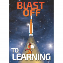 Peanuts NASA Blast Off To Learning Poster, 13 x 19" - EU-837526 | Eureka | Motivational"