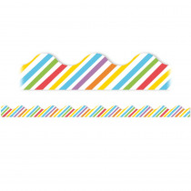 Growth Mindset Rainbow Stripes Deco Trim, 37 Feet - EU-845643 | Eureka | Border/Trimmer