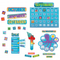 Seas the Day Calendar Bulletin Board Set, 98 Pieces - EU-847845 | Eureka | Calendars