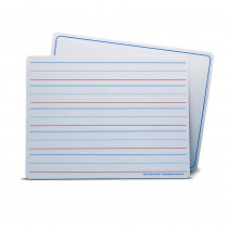 Magnetic Dry Erase Learning Mat, Two-Sided Red & Blue Ruled/Plain, 9" x 12", Pack of 48 - FLP20276 | Flipside | Dry Erase Sheets