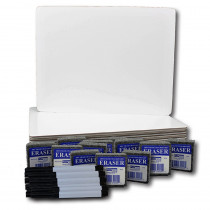 Dry Erase Board 9" x 12" + Pen + Student Eraser Set, 12 Sets - FLP21003 | Flipside | Dry Erase Boards
