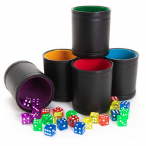 Professional Dice Cups Game Night Pack, Assorted Colors 5-pack