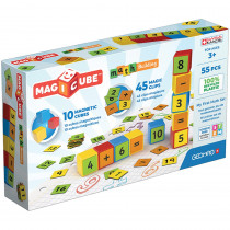Magicube Math Building Set, Recycled, 55 Pieces - GMW256 | Geomagworld Usa Inc | Math