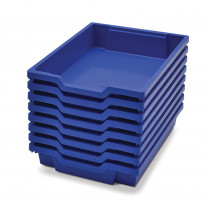 Shallow F1 Tray, Royal Blue, 12.3" x 16.8" x 3", Heavy Duty School, Industrial & Utility Bins, Pack of 8 - GTSF0106P8 | Gratnells Llc | Storage Containers