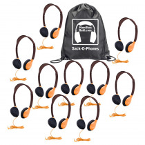 Sack-O-Phones, 10 Personal Headphones in a Carry Bag, Orange - HECSOPHA2ORG | Hamilton Electronics Vcom | Headphones