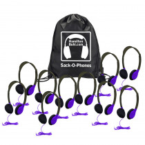 Sack-O-Phones, 10 Personal Headphones in a Carry Bag, Purple - HECSOPHA2PPL | Hamilton Electronics Vcom | Headphones