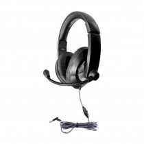 Smart-Trek Deluxe Stereo Headset with In-Line Volume Control & 3.5mm TRRS Plug - HECST2BK | Hamilton Electronics Vcom | Headphones