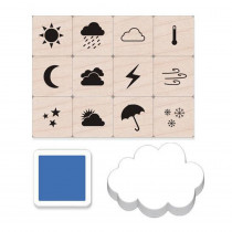 Weather Icons Stamps Mini Tub, Set of 12 - HOALP425 | Hero Arts | Stamps & Stamp Pads
