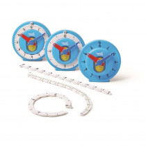 NumberLine Clock: Deluxe Set of 6 - HTM93410 | Learning Resources | Time