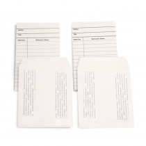 Library Cards & Self-Adhesive Pockets Combo, White, 150 Each/300 Pieces - HYG61161 | Hygloss Products Inc. | Library Cards