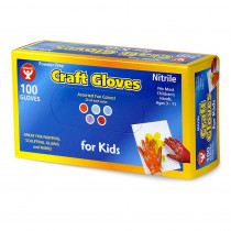 Colored Nitrile (Latex-Free) Craft Gloves, Kids Size, Pack of 100 - HYG98100 | Hygloss Products Inc. | Gloves
