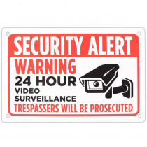 Security Alert Sign 18" x 12"