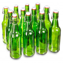 16 oz Green Grolsch Bottle, 12-pack