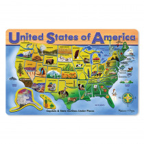 LCI3797 - Usa Map Wooden Puzzle 16X12 45 Pcs in Wooden Puzzles