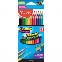 Color'Peps Triangular Colored Pencils, Pack of 24 - MAP832046ZV | Maped Helix Usa | Colored Pencils