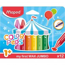 Color'Peps My First Jumbo Triangular Wax Crayons, Pack of 12 - MAP861311 | Maped Helix Usa | Crayons