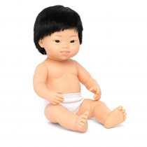 Anatomically Correct 15" Baby Doll, Down Syndrome Asian Boy - MLE31235 | Miniland Educational Corporation | Dolls