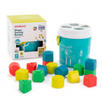 Feel to Learn: Shape Sorting Bucket, Turquoise - MLE97341 | Miniland Educational Corporation | Sorting
