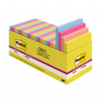 Super Sticky Notes - Summer Joy Collection - 3" x 3" Plain, 24-Pack - MMM65424SSJOY | 3M Company | Post It & Self-Stick Notes