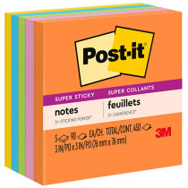 Super Sticky Notes, 3 in x 3 in, Energy Boost Collection, 5 Pads/Pack - MMM6545SSUC | 3M Company | Post It & Self-Stick Notes