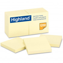 MMM6549YW - Highland Self-Stick Notes 12 Pads 100 Shts/Pad 3X3 Yellow in Post It & Self-stick Notes