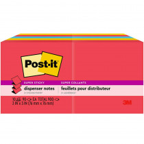 Super Sticky Dispenser Pop-up Notes, 3 in x 3 in, Playful Primaries Collection, 10 Pads - MMMR33010SSAN | 3M Company | Post It & Self-Stick Notes