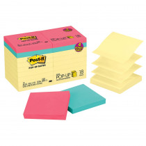 Dispenser Pop-up Notes Value Pack, 3 in x 3 in, Canary Yellow, 14 Pads plus 4 Pads in Assorted Color - MMMR330144B | 3M Company | Post It & Self-Stick Notes