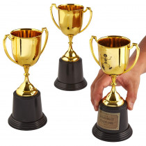 Large Costume Party Trophies, 3-pack with Stickers