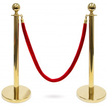 3-Foot Stanchion with 4.5 ft Red Velvet Rope, G