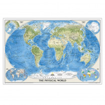 World Physical Map, Enlarged and Laminated, 69.25 x 46.25" - NGMRE00620133 | National Geographic Maps | Maps & Map Skills"
