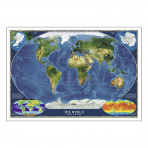 World Satellite Map, Laminated, 43.5 x 30.5" - NGMRE00622011 | National Geographic Maps | Maps & Map Skills"