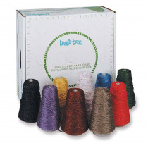 4-Ply Double Weight Glitter Yarn Dispenser, Assorted Colors, 8 oz., 9 Cones - PAC0000280 | Dixon Ticonderoga Co - Pacon | Yarn