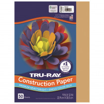 Fade-Resistant Construction Paper, Almond, 9" x 12", 50 Sheets - PAC103067 | Dixon Ticonderoga Co - Pacon | Construction Paper
