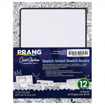 Sketch Smart Sketch Book, White, 11" x 8.5", 40 Sheets, Pack of 12 - PAC4819 | Dixon Ticonderoga Co - Pacon | Art Activity Books