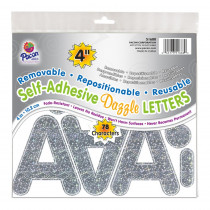 Self-Adhesive Letters, Silver Dazzle, Puffy Font, 4", 78 Characters - PAC51688 | Dixon Ticonderoga Co - Pacon | Letters